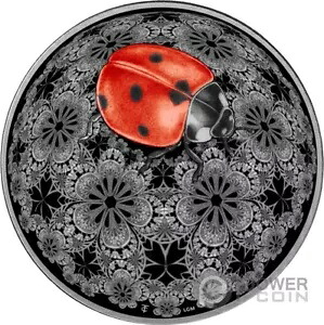 LADYBIRD Entoma カラー 2 オンス シルバー コイン 25$ リベリア 2024