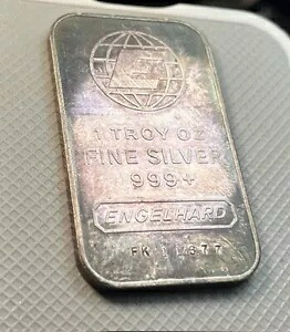 Engelhard 1 オンス .999 ファイン シルバー バー - 番号付きヴィンテージ トーン バー #FK-11377