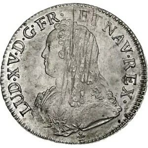 [#1287325] フランス、ルイ 15 世、エキュ オ ブランチ ドリヴィエ、1734 年、ボルドー、シルバー、