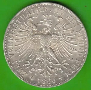 コイン ターラー シルバー フランクフルト ダブル ターラー 1860 良い vz かなり nswleipzig｜WORLD RESOURCE【KING店】