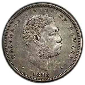 ハワイ 1883年 50セントハーフダラー銀貨 1年タイプ！
