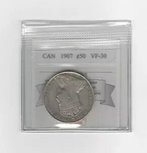 1907年コインマートグレードカナダシルバー50セント、**VF-30**