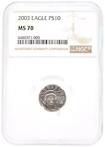 2003 NGC MS70 $10 プラチナ アメリカン イーグル 1/10 オンス キー デート!｜WORLD RESOURCE【KING店】
