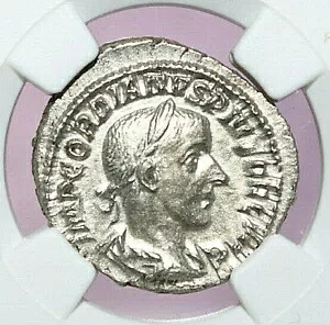ゴルディアン 3 世 NGC AU 古代ローマ銀貨、西暦 238 ～ 244 年。 AR デナリウス。 A861｜WORLD RESOURCE【KING店】