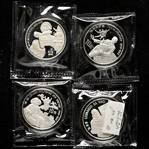 1992 中国世界文化人物 10 元 27 グラム銀貨 1 セット 4 個｜WORLD RESOURCE【KING店】