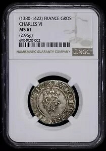 1380 - 1422 フランス グロ シャルル VI NGC MS 61 2.96g｜WORLD RESOURCE【KING店】 146,850円