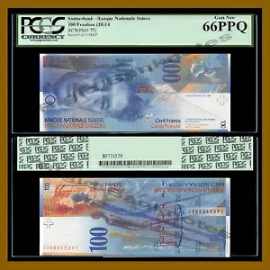 スイス 100 フランケン (フラン)、2014 P-72j PCGS 66 PPQ｜WORLD RESOURCE【KING店】