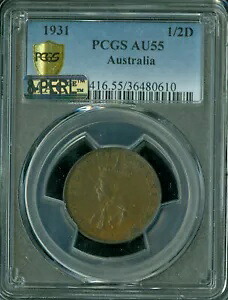 1931 オーストラリア ハーフペニー PCGS AU55 MAC 8PERL 1st ストライク レア。｜WORLD RESOURCE【KING店】
