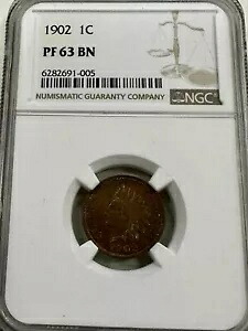 ストライキング プルーフ NGC スラブ 1902 PF63BN PF63 BN プルーフ インディアン セント 1 1 ペニー コイン|WORLD RESOURCE【KING店】