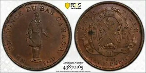 1837 年ローワー カナダ 1/2 トークン PCGS MS63BN、LC-8A1｜WORLD RESOURCE【KING店】