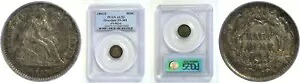 1861/0 H10C シーテッド リバティ ハーフダイム PCGS AU-53