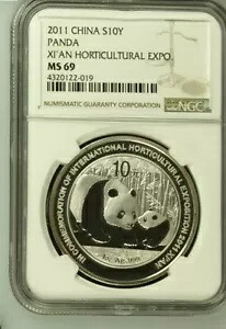 2011 シルバー 1 オンス パンダ チャイナ コイン - 西安園芸博覧会 NGC MS69｜WORLD RESOURCE【KING店】