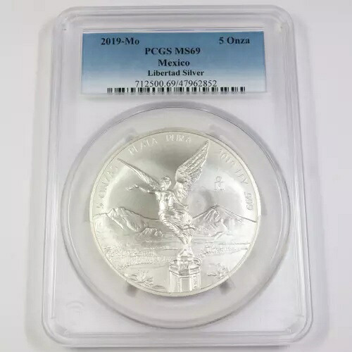 2019 Mo PCGS MS69 メキシコ - 5 オンス シルバー リベルタ - 5 オンザ コイン #43187V｜WORLD RESOURCE【KING店】