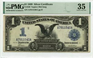 1899 $1 シルバー証明書 ブルー シール Fr# 230 PMG CH VF35｜WORLD RESOURCE【KING店】