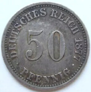 コイン ドイツ帝国 帝国 シルバー 50 フェニヒ 1877 J IN｜WORLD RESOURCE【KING店】