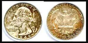 1949-D 25C MS66 PCGS-102 上級グレード - ミント セット トーニング - ワシントン デザイン