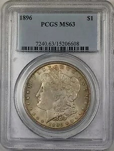 1896 モーガン シルバー ダラー 1 ドル コイン PCGS MS-63 ベター コイン トーン (BR-23F)
