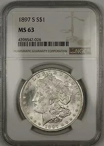 1897-S モーガン シルバー ダラー $1 NGC MS-63 (ベター コイン) (13g)