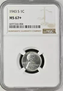 1943-S 1C リンカーン小麦 1 セント NGC MS67+ 6697264-004 154,550円
