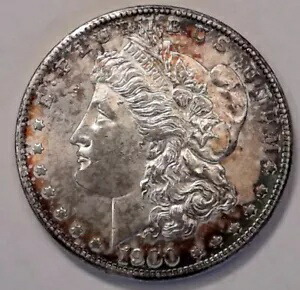ヴィンテージ アメリカン シルバー 1900-S モルガン ドル 1$ 米国造幣局コイン BU/UNC 詳細 #1603