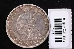 1854-O シーテッド リバティ ハーフダラー、手頃な価格の流通コイン、ストア #14144