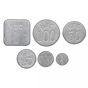 カナダ ハドソン湾 1946 東北極 アルミニウム トークン 6 個セット