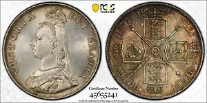 1887年 イギリス グレートブリテン ビクトリア ダブル フローリン シルバー コイン PCGS MS63｜WORLD RESOURCE【KING店】