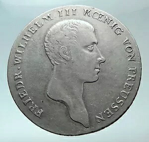 1814A ドイツ プロイセン王国 ヴィルヘルム 3 世 本物のシルバー ターラー コイン i82441|WORLD RESOURCE【KING店】