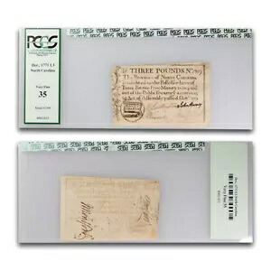 1771 3 ポンド ノースカロライナ 12/1771 VF-35 PCGS (Fr#NC-142)｜WORLD RESOURCE【KING店】 179,300円