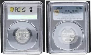 ワイマール Rep. 50 フェニヒ 1921 E J-301 MS68 ブリリアント 未流通 112254｜WORLD RESOURCE【KING店】