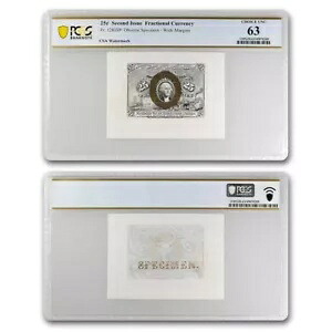 第 2 号フラクショナル カー。 25c CU-63 PCGS (Fr#1283SP) 試験片|WORLD RESOURCE【KING店】