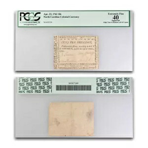 1761 10 シリング ノースカロライナ 4/23/61 XF-40 PCGS (Fr#NC-122) A｜WORLD RESOURCE【KING店】