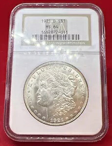 1921 D $1 モルガン シルバー ダラー コイン NGC MS64 Choice BU 認定ブラウン ラベル｜WORLD RESOURCE【KING店】