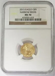 2015 ゴールド $5 イーグル ナロー リード 1/10 オンス NGC MS 70｜WORLD RESOURCE【KING店】