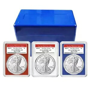 3 個セット - 2024-S $1 プルーフ アメリカン シルバー イーグル PCGS PR70DCAM FDOI サンフランシスコ...｜WORLD RESOURCE【KING店】