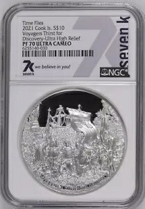 NGC PF70 クック 2021 タイム フライズ ボイジャー サースト フォー ディスカバリー シルバー コイン 2オンス｜WORLD RESOURCE【KING店】