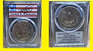 2021 o モーガン シルバー ダラー PCGS MS 70 アドバンス リリース フラグ ボックス COA