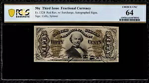 FR-1328 $0.50 第 3 発行 端数通貨 - 50 セント - グレード PCGS 64