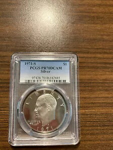 1971-S アイゼンハワー アイク シルバー ダラー $1 PCGS プルーフ PR 70 ディープ カメオ (DCAM)