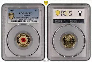 オーストラリア 2012 $2 (通常ストライク) レッド ポピー PCGS MS67 #0241｜WORLD RESOURCE【KING店】