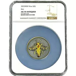 2023 ニウエ BEE 2 オンス銀貨 MS 70