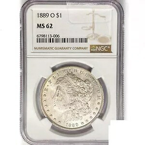 1889-O モーガン シルバー ダラー コイン NGC MS62