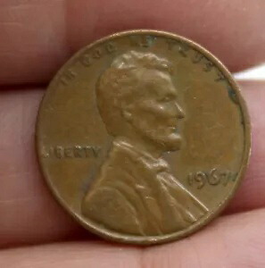 米国 1967 年リンカーン記念館ペニー 1 セント硬貨
