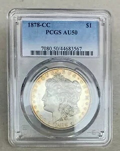 1878-CC PCGS AU50 トーン モーガン シルバー ダラー 1 ドル コイン カーソン シティ