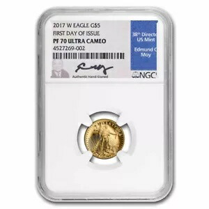 2017-W 1/10 オンス プルーフ アメリカン ゴールド イーグル PF-70 NGC (FDI、モイ)