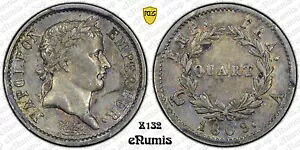 フランス、ナポレオン 1 世、1/4 フラン 1809、クォート、PCGS AU 55|WORLD RESOURCE【KING店】