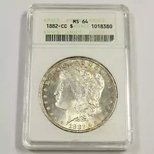 1882 CC カーソンシティ ANACS MS64 - モルガン ドル銀貨 - 1 米国ドル コイン #48996A
