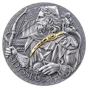 偉大なギリシャ神話 ? オデュッセウス シルバー 金メッキ コイン 2 オンス 2024 レア 地金...｜WORLD RESOURCE【KING店】
