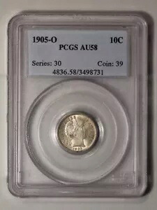 1905-O 10C バーバー ダイム PCGS AU58