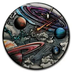 2024 ツバル 5 オンス シルバーカラーの星空と惑星 (アンティーク)｜WORLD RESOURCE【KING店】